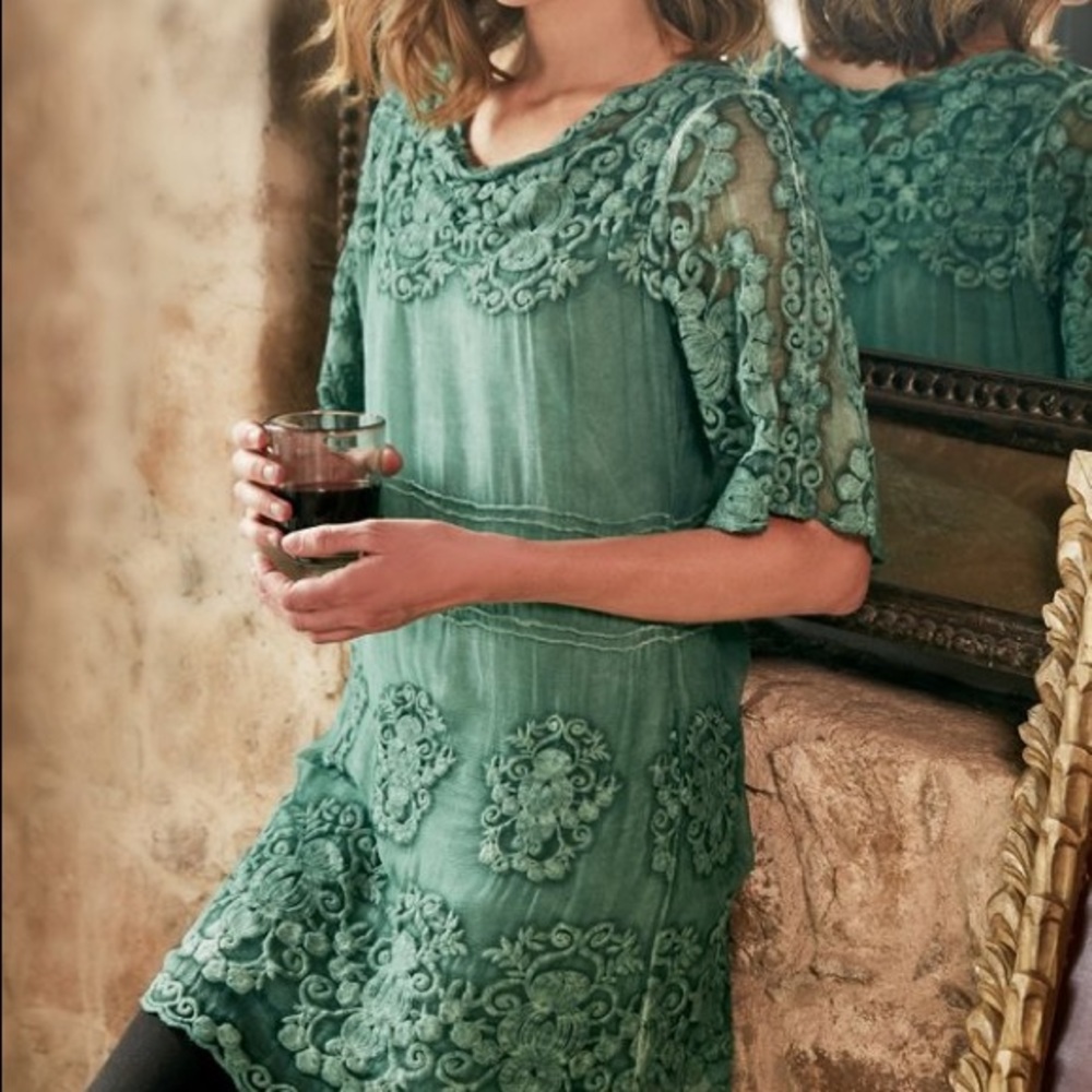 SOLD romantic Renaissance victorian tunic green not available for sale
